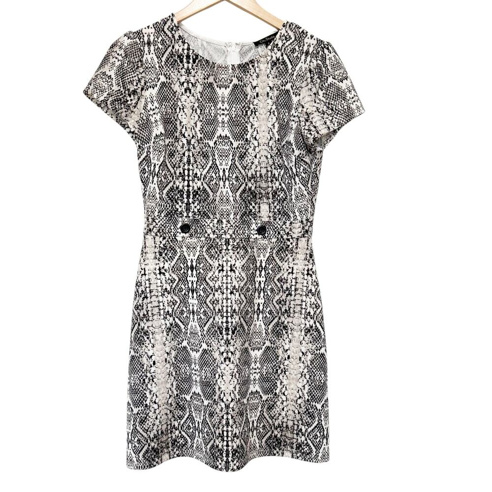 City Studio Snake Skin Print Short Sleeve Sheath Dress Sz 7